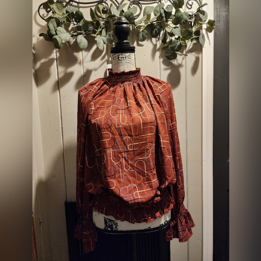 Worthington Geometric Blouse